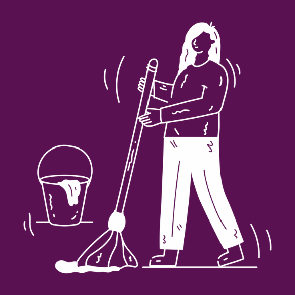 cleaning person graphic